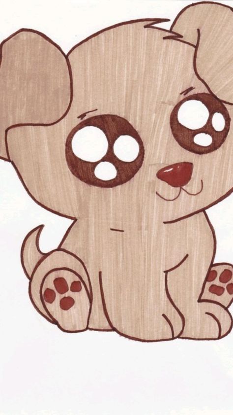 Cute Drawings Tumblr, Puppy Drawing Easy, Dog Drawing Simple, Cute Dog Drawing, Easy Animal Drawings, Puppy Drawing, Cute Kawaii Drawings, Dessin Adorable, Cute Easy Drawings