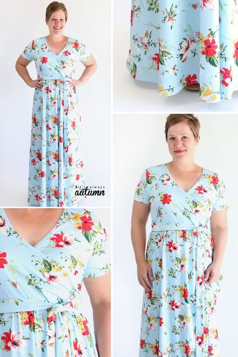 Plus Size Maxi Dress Pattern Sewing, Maxi Wrap Dress Pattern, Plus Size Dress Patterns, Free Dress Patterns For Women, Plus Size Dress Pattern, New Look Dress Patterns, Wrap Dress Sewing Pattern, Maxi Dress Pattern Sewing, Summer Dress Sewing Patterns