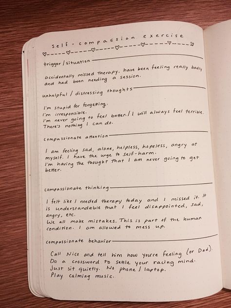 Journaling exercise for self care Meaning Of Love, Coping Strategies, Fitness Journal, Self Compassion, Bullet Journal Ideas Pages, Social Work, Art Therapy, Motivation Inspiration, Counseling