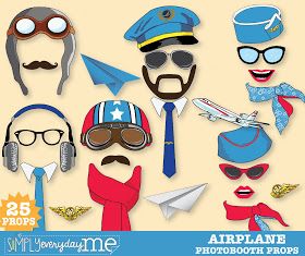 SimplyEverydayMe: Retro Airplane Party Photo Booth Prop Kit ... Aeroplane Party, Pilot Party, Plane Party, Retro Airplane, Wedding Miscellaneous, Party Photo Booth Props, Planes Birthday, Birthday Party Props, Airplane Baby Shower