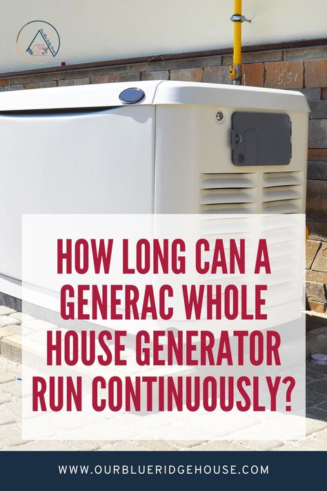 How long can a Generac whole house generator run continuously? Home Generator, House Generator, Generators For Home Use, Whole House Generators, Generator House, Security Tips, Teacher Blogs, Exterior House, Generators