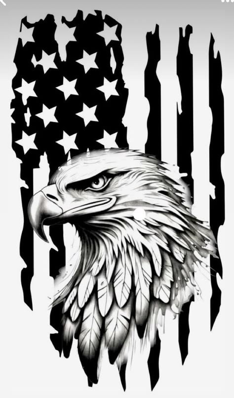 Usa Eagle Tattoo, Hubby Pictures, American Flag Drawing, American Flag Artwork, Tattoo Pieces, Animal Stencil Art, Lion Art Tattoo, Flag Artwork, Etching Ideas