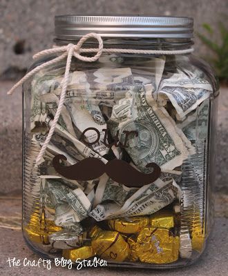 Need a fun wedding gift? How about a Money Stache Jar. Can be used as a money jar, cookie jar, or candy jar. Fun idea! Ways To Gift Money, Diy Gifts In A Jar, Ways To Give Money, Money As A Gift, Graduation Money Gifts, Money Gift Ideas, Wedding Gift Money, Graduation Money, Money Flowers