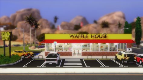 Sims 4 Waffle House, Sims Food, Sims 4 Jobs, Lotes The Sims 4, Ice Cream For Breakfast, The Sims 4 Lots, Waffle House, Sims 4 Houses, Sims 4 Clothing