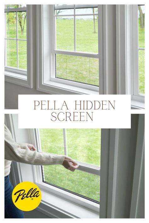 Don't settle for a basic window screen that is always showing and get the one and only Pella Hidden Screen. This innovation gives you the clearest view when the window is closed and only appears when the window is open. Pella Windows, Door Replacement, Window Screen, Window Screens, Replace Door, Window Door, Clear View, The One And Only, The Window