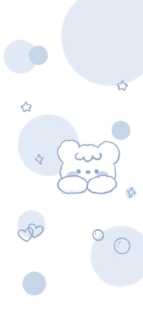 Kawaii Wallpaper Blue, Aesthetic Pastel Wallpaper Blue, Desktop Wallpaper Korean Aesthetic, Pastel Blue Kawaii Wallpaper, Pastel Blue Lockscreen, Blue Bear Wallpaper Aesthetic, Kawaii Blue Wallpaper, Cute Lockscreen Wallpaper Kawaii, Baby Blue Lockscreen