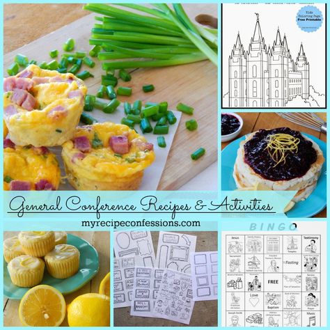 Lds Conference Food Ideas, General Conference Breakfast Ideas, General Conference Food Ideas, Conference Food Ideas, Lds Thoughts, Bingo Quotes, Conference Ideas, Breakfast Recipes Kids, Lds Conference