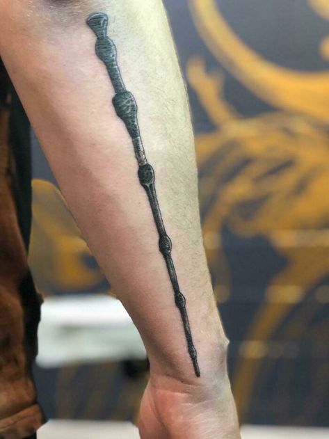 Elder Wand Tattoo, Harry Potter Wand Tattoo, Dark Mark Tattoos, Hogwarts Tattoo, Pixie Tattoo, Harry Potter Symbols, Charm Tattoo, Wand Tattoo, Prince Tattoos