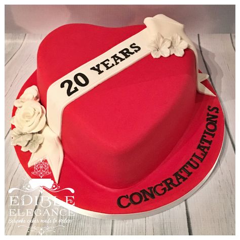 Heart cake to celebrate 20th anniversary of recipients heart transplant! Heart Shaped Cake Anniversary, 20th Anniversary Cake Ideas, Heart Shape Cake Designs For Anniversary, Love Anniversary Cake, 20th Anniversary Cake, Transplant Party, Heart Cake Ideas, Birthday Heart Cake, 25 Anniversary Cake