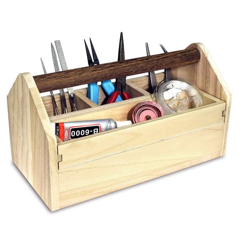 Craft Tool Box, Wooden Tool Box, Tool Box Diy, Wood Tool Box, Wooden Tool Boxes, Box With Handle, Wooden Craft, Wood Tools, Wood Crates