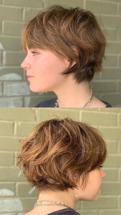 Micro Bob Fine Hair, Bixie Haircut Girl With Bangs, French Pixie Haircut Straight Hair, Bob With Shaved Undercut, Shixie Haircut Girl, Longer Pixie Haircut For Thick Hair, Grunge Bob Haircut, Layered Pixie With Bangs, Bixie 2022