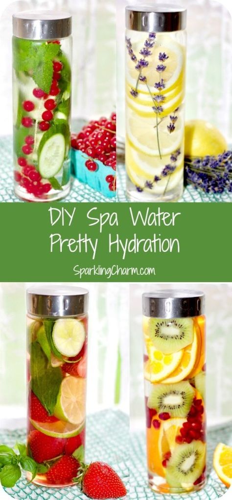 Ways To Drink Water, Spa Water Recipes, Sparkling Water Recipes, Fruit Water Recipes, Hydration Drinks, Spa Food, Fruit Infused Water Recipes, Health Drinks Recipes, Therapy Benefits