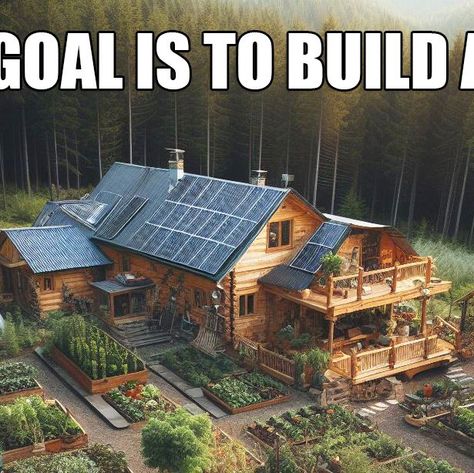 Self-Sufficient Backyard on Instagram: "👏 . . . #selfsufficientbackyard #livingoffgrid #goal #woodhouse #homesteading #homesteadingskills #selfsufficient #selfsufficientliving #selfsufficientgardening #offgridhomestead #offgridlife #homesteading #homesteadersofinstagram #homesteadlife #backyardhomestead #farmstead #farmliving #backyardfarming #homesteadinglife #homesteader #backyardhomesteading #selfsufficiency #wood #stove #selfsustaining #selfsustainability #diyproject" Garden School, Timber Frame Cabin, Farm Plans, Vertical Farming, Homesteading Skills, Impossible Dream, Cottage Garden Design, Gorgeous Bedrooms, Small Steps