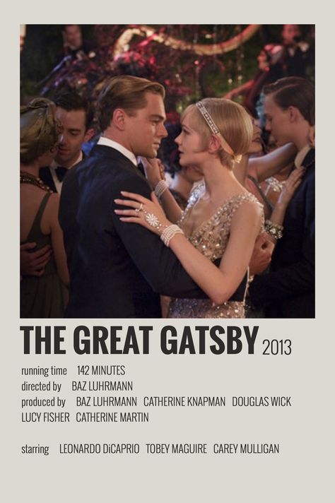 Polaroid Movies, Great Gatsby Movie, The Great Gatsby Movie, Gatsby Movie, Indie Movie Posters, Amazing Movies, Movie Board, Posters Minimalist, Iconic Movie Posters