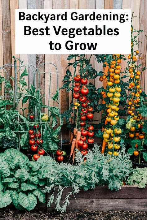 Backyard Gardening: Best Vegetables to Grow Harvesting Garden Vegetables, Veggies To Grow Together, Garden Veggies Ideas, 1st Time Gardening, Vegetable Gardening In Pots, Backyard Fruit And Vegetable Garden, Food Scaping Garden, Vegetable And Flower Garden Design, First Time Gardening Vegetables