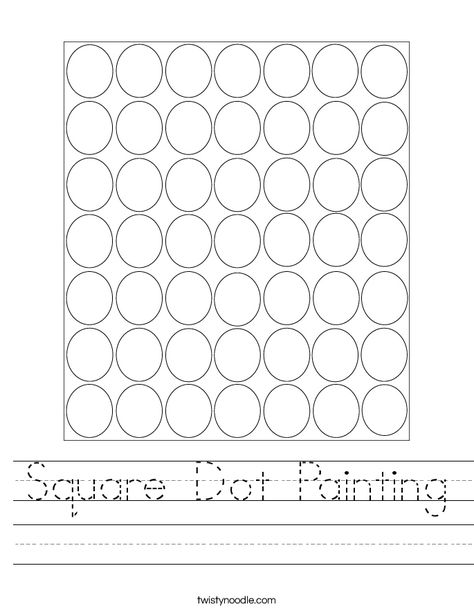 Square Dot Painting, Square Dot Art, Painting Worksheet, Transportation Worksheet, Twisty Noodle, Shapes Worksheets, Holiday Lettering, Fun Worksheets, Dot Art