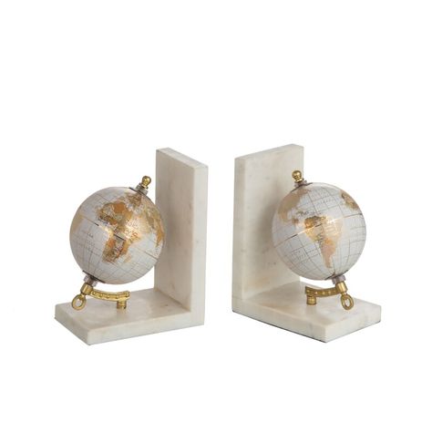 Bloomsbury Market Globe Marble Bookends | Wayfair.co.uk Owl Lantern, Marble Bookends, Owl Bookends, Butterfly Mirror, Elephant Bookends, Horse Bookends, Dog Bookends, Decorative Bookends, Dark Hardwood