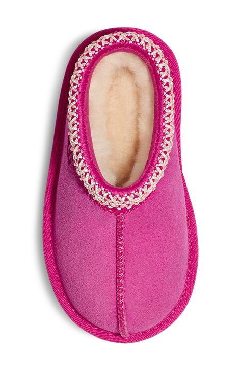 UGG's bestselling slipper is scaled down for kids and lined completely in cozy UGGplush™, a wool-blend textile designed to feel and wear like genuine shearling. Water-resistant Leather upper/UGGplush wool-blend lining/synthetic sole Imported This product was made in a factory that supports women-worker empowerment through HERproject, which creates partnerships to enable workplace-based interventions on health, financial inclusion and gender equality