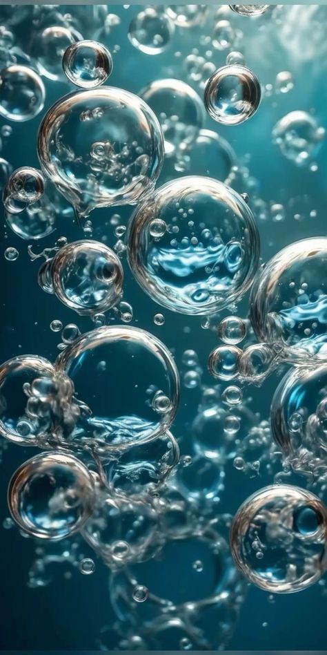 Water Flow Aesthetic, Water Bubbles Wallpaper, Blue Bubbles Aesthetic, Water Effect Photography, Water Texture Illustration, Eau Aesthetic, Water Element Aesthetic, Water Droplets Wallpaper, Water Photography Ideas