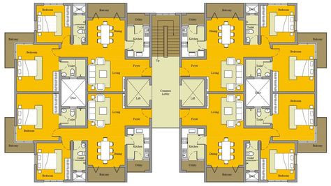 Small Residential Building Plan, 2bhk Apartment Floor Plans, 2bhk Floor Plan Apartments, 4 Apartment Building Plan, Floor Plan Apartment Building, 20 Unit Apartment Building Plans, Apartment Plans Layout, Studio Apartment Building, Studio Apartment Building Plan