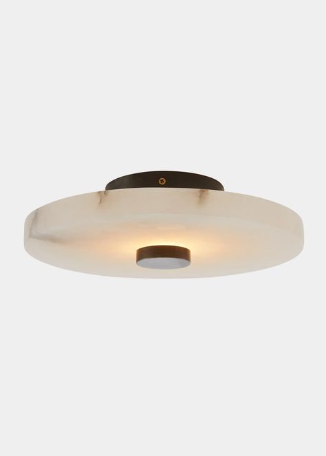 Arteriors Moers Flush Mount - Bergdorf Goodman Bathroom Interior Design Luxury, Modern Flush Mount Lighting, Ceiling Mounted Light, Urban Electric, Alabaster Stone, Drop Lights, Modern Flush Mount, White Alabaster, Lighting Companies