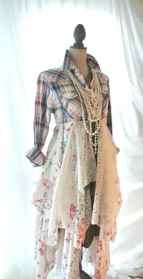 Boho Fall Dress, Boho Dress Fall, Mode Hippie, Diy Vetement, Repurposed Clothing, Altered Couture, Shirt Refashion, Altering Clothes, Mode Casual