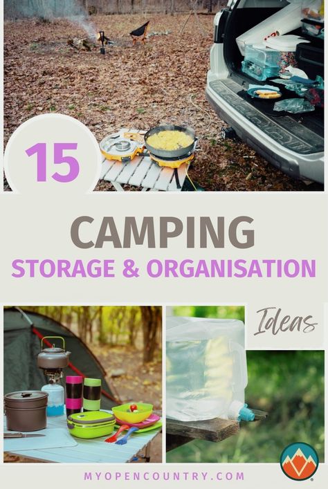 Transform your camping experience with these top camping storage ideas! Discover space-saving hacks for your tent, RV, and car, including DIY solutions and kitchen setups. Learn how to organize your camping gear efficiently with closet and clothes storage tips, ensuring everything is easy to find and ready to use. Perfect for all campers looking to maximize their space and minimize hassle! Camping Tackle Box Ideas, Camping Storage Ideas Tent, Hiking Organization, Camping Organisation, Camping Storage Ideas, Camping Food Storage, Camping Trip Essentials, Car Camping Organization, Camping Gear Organization