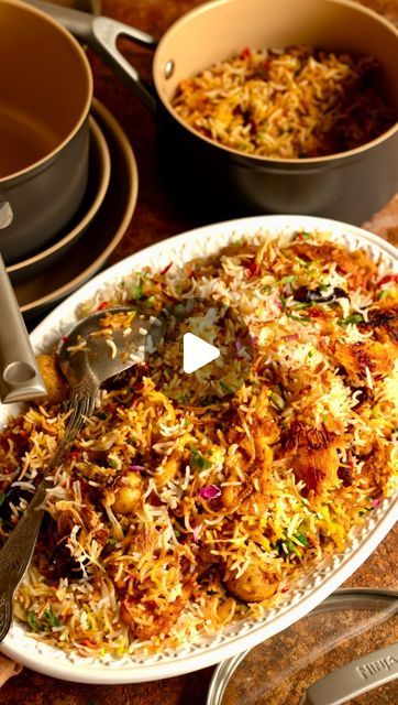 Sanjana Modha on Instagram: "#ad Halloumi, Date & Potato Biryani. With Ramadan and Holi coming up, I wanted to show you how I make my FAVOURITE vegetarian biryani from scratch.

I’ve teamed up with my friends at @ninjakitchenuk to put their Ceramic Cookware range to the test with this long-grain labour of love. Spoiler: I was blown away by the crispy rice bottom 😄 I like my biryani to have a layer of golden rice and thanks to the silky CeramicLock technology of these pans, I managed to achieve the sought-after bottom with very little ghee or oil. The hard-anodised aluminium base seared and brown the halloumi and potatoes perfectly.

Dry roasting the whole spices for my biryani masala was also done in a flash. After a quick wipe, they’re ready for the next step of the recipe (no scrubbing Potato Biryani, Vegetarian Biryani, Kashmiri Chilli, Crispy Fried Onions, Biryani Masala, Dried Garlic, Golden Rice, Black Cardamom, Biryani Rice