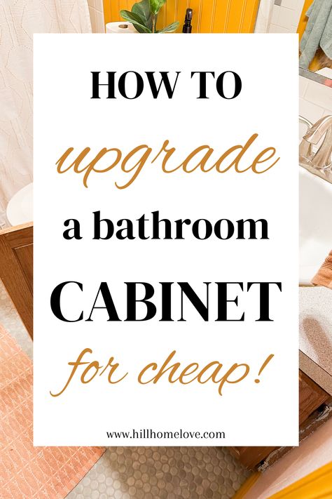 11 Ways to Upgrade A Bathroom Vanity Without Replacing It Updated Bathroom Hardware, Build Vanity Bathroom, Old Vanity Makeover Bathroom, How To Replace Bathroom Vanity, Add Feet To Bathroom Vanity, Bathroom Cabinet Renovation, Refinished Bathroom Vanity, Replacing Bathroom Vanity, Large Vanity With One Sink