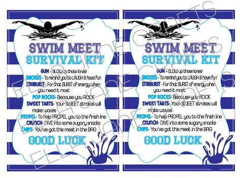 Swim Meet Theme Ideas, Swim Team Gift Bags, Swim Team Goodie Bags, Swim Team Treats, Swim Meet Essentials, Swim Drills, Swim Team Party, Swim Team Gifts, Swim Camp