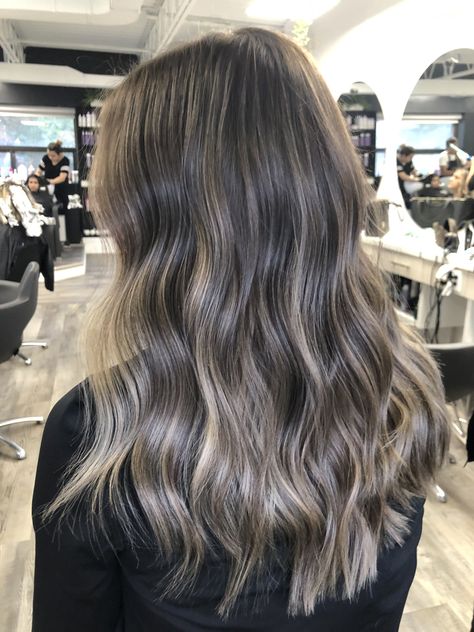 Diff Hair Colors, Bronde Balayage Ash, Ash Blonde Balayage On Black Hair, Bronde Balayage Ash Blonde, Ash Blonde Balayage Brunette, Ash Blonde Balayage On Dark Hair, Brown Hair With Ash Blonde Highlights, Ashy Bronde Balayage, Ashy Brown Hair Balayage