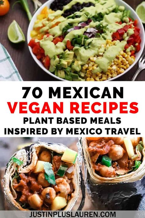 Want to bring the flavors of Mexico to your own kitchen? Here are a whopping 70 vegan Mexican recipes featuring tacos, burritos, soups, salsas, snacks and more! Make Taco Tuesday every night with these delicious plant based Mexican meals. #Recipes #Vegan #VeganFoodShare #Mexico #MexicanFood #TacoTuesday Meatless Mexican Recipes, Mexican Vegan Recipes, Plant Based Mexican, Plant Based Meals, Vegan Enchiladas, Vegetarian Mexican, Mexican Meals, Vegan Burrito, Vegan Recipes Plant Based