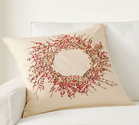 Cushion Embroidery, Decor Pottery, Bird Pillow, Embroidered Pillow Covers, Cushion Cover Designs, Pillows Decorative, Design For Home, Berry Wreath, Top Ideas