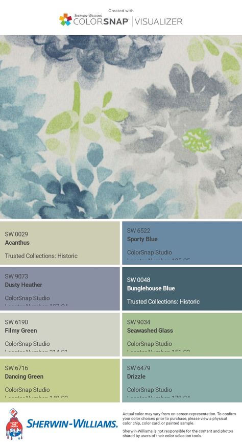 Cottage Color Palette Sherwin Williams, Color Snap Visualizer, Coastal Colors Sherwin Williams, Candace Olsen, Victorian Color Palette, House Color Schemes Interior, Colorful Aura, Boston Street, Boho Entryway