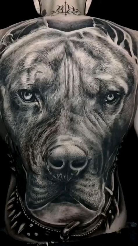 FULL BACK TATTOO DESIGN. PORTRAIT TATTOO OF DOG FULL BACK. | Dog tattoos, Cool chest tattoos, Animal tattoos for men Tattoo Of Dog, Tattoo Design Portrait, 55 Tattoo, Tato 3d, Full Back Tattoo, Font Tato, Tattoo Homme, Animal Tattoos For Men, Pitbull Tattoo