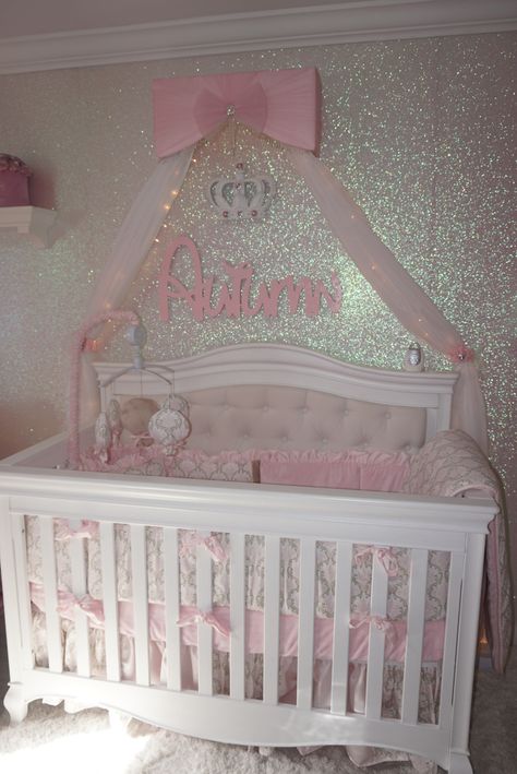 Girlie Nursery Ideas, Girl Nursery Themes Princess, Nursery Ideas Princess, Princess Theme Nursery Ideas, Princess Nursery Ideas, Baby Girl Princess Nursery, Pink Princess Nursery, Girly Nursery Ideas Pink, Princess Baby Room