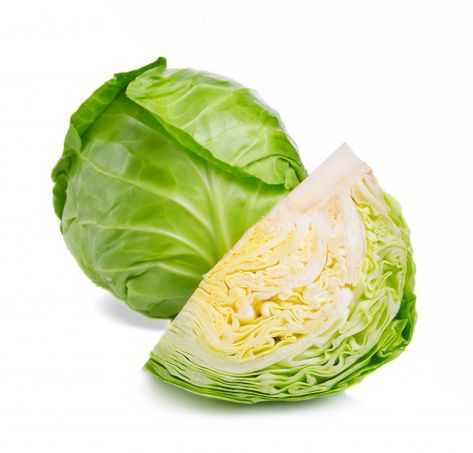 Fresh green cabbage and chopped part iso... | Premium Photo #Freepik #photo #food #leaf #green #white Biennial Plants, Savoy Cabbage, Leafy Vegetables, Green Cabbage, Leafy Greens, Brussels Sprouts, Fresh Green, Food Items, Brussel Sprouts