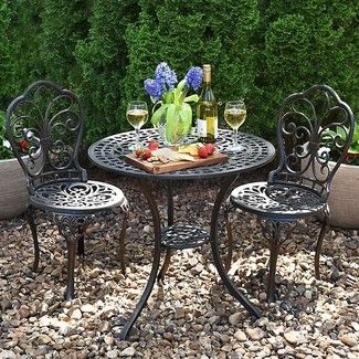 Cast Iron Patio Furniture, Iron Bistro Set, Cast Iron Garden Furniture, Iron Patio Furniture, Garden Nook, Outdoor Bistro, Bistro Table Outdoor, Outdoor Patio Set, Outdoor Patio Chairs