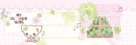 Clover Banner Discord, Pink And Green Header, Pink And Green Banner, Kawaii Header, Kawaii Banner, Cute Banner, Girly Graphics, Cute Headers For Twitter, Instagram Banner