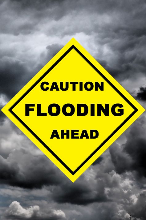 Caution Flooding Ahead Sign on a Cloudy Background Flood Prevention, Snow Water, Buy A Home, Home Recipes, Be Prepared, Helpful Tips, Gardening Tips, Helpful Hints, Utah