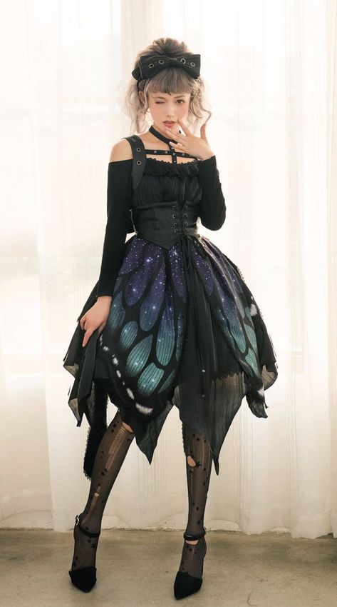 Punk Halloween, The Butterfly Effect, Butterfly Effect, Butterfly Dress, Fantasy Dress, Fantasy Clothing, Fantasy Fashion, The Butterfly, Lolita Dress