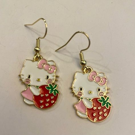 Hello kitty earrings Hello Kitty Earrings, Kitty Accessories, Hello Kitty Accessories, Cat Earrings, Shop Earrings, Gold Tones, Hello Kitty, Fashion Jewelry, Kitty