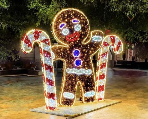 Outdoor LED Lighted Christmas Gingerman Commercial Christmas Lights, Wall Christmas Tree, Christmas Carnival, Christmas Light Displays, Christmas Clearance, Christmas Themes Decorations, Christmas Decorations Diy Outdoor, Xmas Lights, Christmas Yard