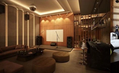 Home Karaoke Room, Home Karaoke Room Design, Karaoke Room Design, Home Karaoke, Theater Room Decor, Entertainment Room Design, Karaoke Room, Bedroom Inspirations Minimalist, Home Cinema Room