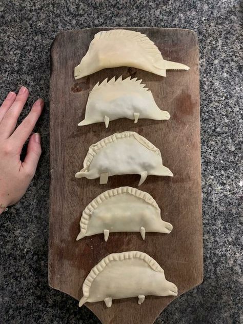 Dinosaur Food, Cute Baking, Food Humor, Pretty Food, Cute Food, Dumplings, 3rd Birthday, Aesthetic Food, Dinosaurs