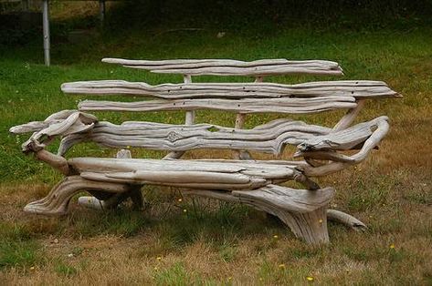 Driftwood Bench, Twig Furniture, Driftwood Furniture, Driftwood Projects, Driftwood Sculpture, Driftwood Decor, Steampunk Lamp, Log Furniture, Driftwood Crafts