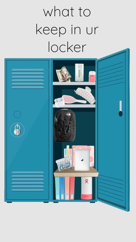 Decorating Lockers, Locker Essentials, School Locker Decorations, Middle School Lockers, Middle School Supplies, Locker Ideas, Preppy School Supplies, Locker Designs, Locker Organization