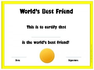 World's Best Friend Best Friend Award Certificate Aesthetic, Best Friend Day Poster, Best Sister Certificate, Best Friend Certificate, Best Friend Award Certificate, Best Friend Quotes Printable, Friend Certificate, Best Friend Award, Friends Printables