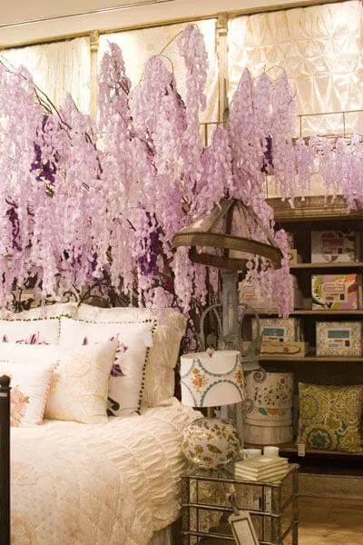 Um…. Amazing. This is the magical paper wisteria tree that I want to live in my home. I want to try this.. I can do it. Right Kate!? Looks to me like this incredible Anthropologie stylist, Ruthi Auda, used dried... Paper Wisteria, June Design, Flower Branches, Wisteria Tree, Anthropologie Inspired, Folding Origami, Paper Projects, Diy Projects To Try, Wisteria