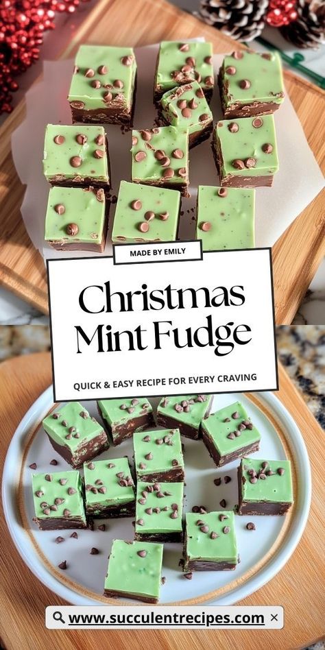 Enjoy this Minty Chocolate Christmas Fudge Recipe for a fun and festive treat! With layers of rich chocolate and refreshing mint, it’s a holiday favorite that everyone will love. Mint Chocolate Fudge Easy, Dark Chocolate Peppermint Fudge, Mint Christmas Candy, Mint Fudge Baking Chunks Recipes, Recipes With Andes Mints, Mint Fudge Recipes Easy, Best Fudge Recipes Ever Christmas, Fansty Fudge, Fun Fudge Recipes